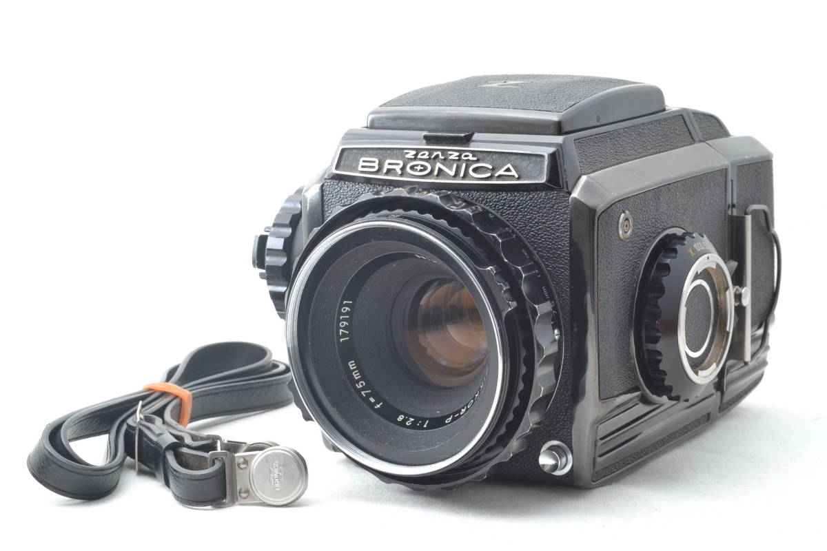 美品 ブロニカ Zenza Bronica S2 ブラック 後期型 6x6 中判カメラ Nikkor-P 75mm f/2.8 レンズ #5453の画像1