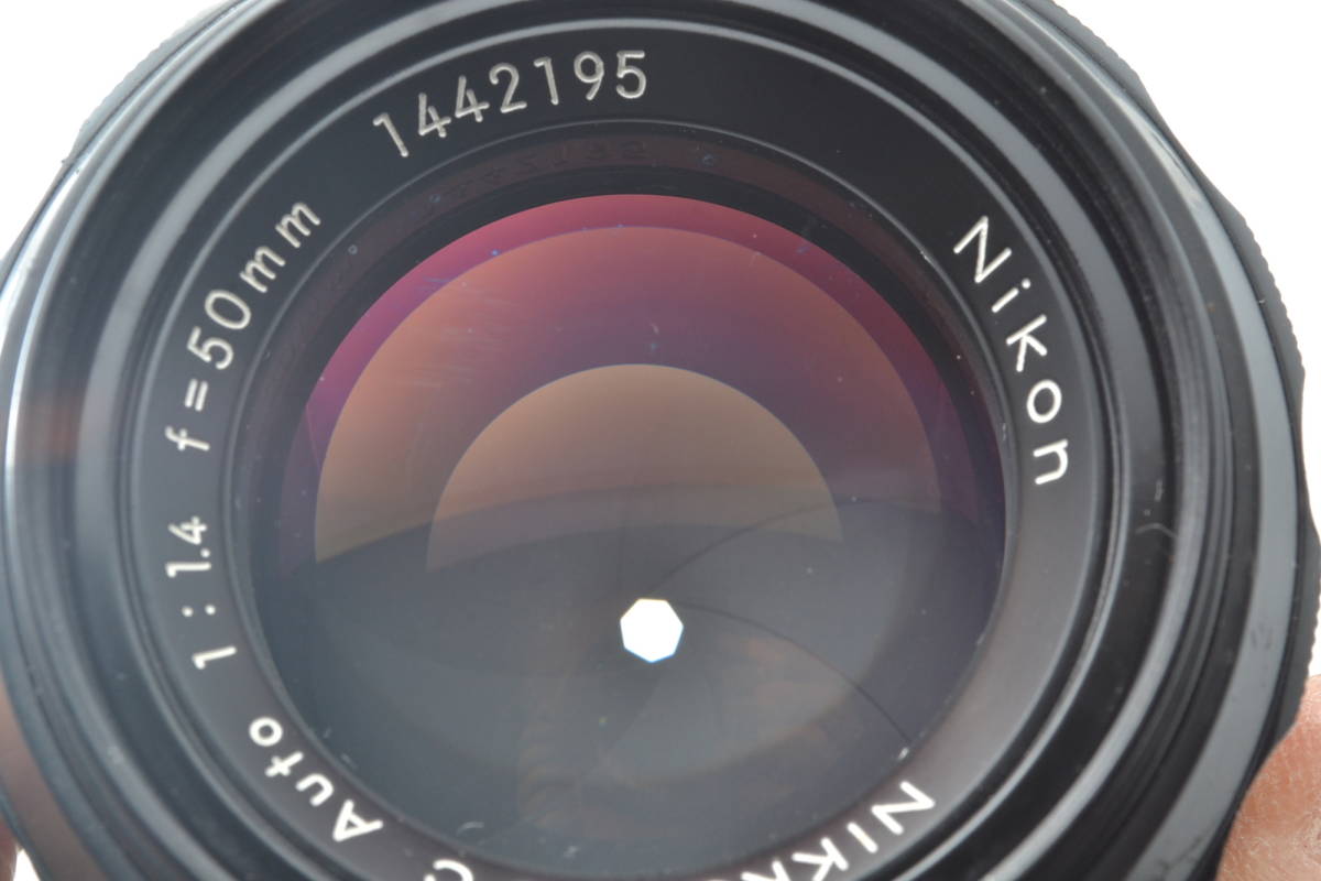 美品 ニコン Nikon F アイレベル 一眼レフ MF フィルムカメラ アポロ シルバー Nikkor S.C Auto 50mm f/1.4 レンズ #5460の画像9