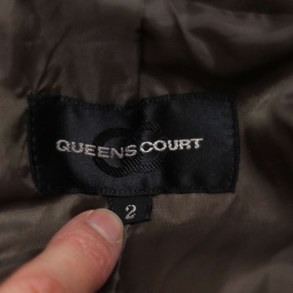 QUEENS COURT クイーンズコート 秋冬 ボリュームネック フルジップ ダウン★ コート Sz.2　レディース　E4T00102_1#N_画像5