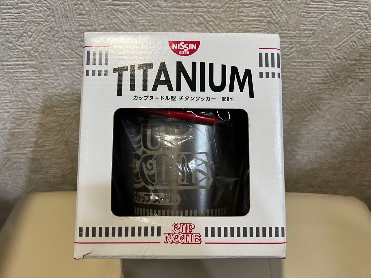 日清カップヌードル型チタンクッカー 未使用品 赤ハンドル 日清カップヌードル型チタンクッカー 未使用品 赤ハンドル