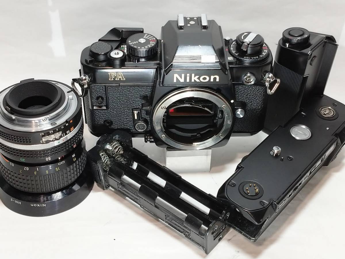 【美品／本体動作良好】 ニコン Nikon FA ブラックボディー(モータードライブ、レンズセット） 1/4000s搭載のマルチニコンFAの逸品！#2333_画像6