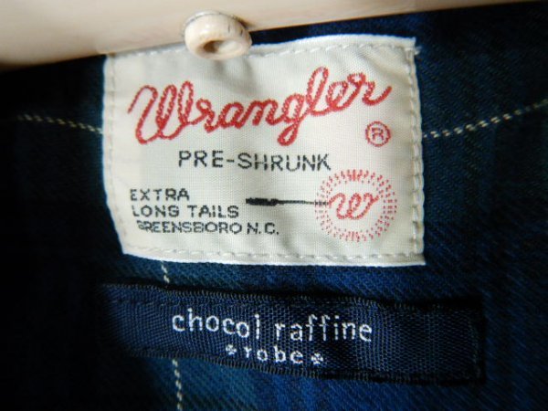 n8762 Wrangler chocol raffine Wrangler shoko raffine low b long sleeve check Western design shirt flannel shirt 