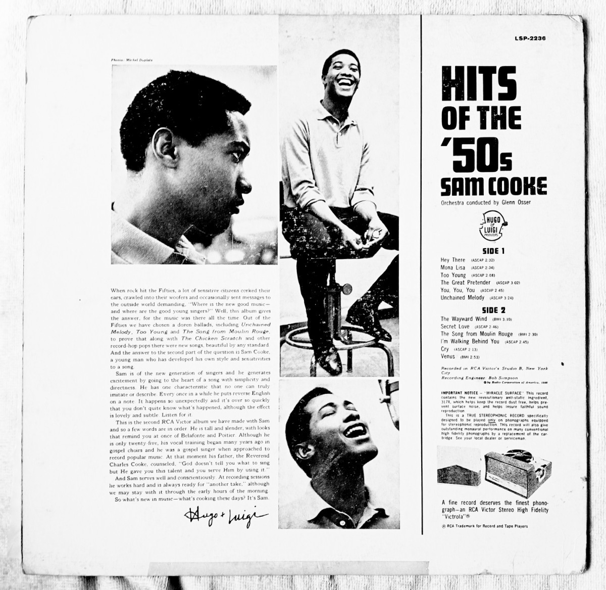 ジャンクusLP SAM COOKE // HIT OF THE ’50 s 1960年発売 ジャケットに擦り傷 下部分にテープ貼り盤面に音に出る浅い擦り傷多目の画像5