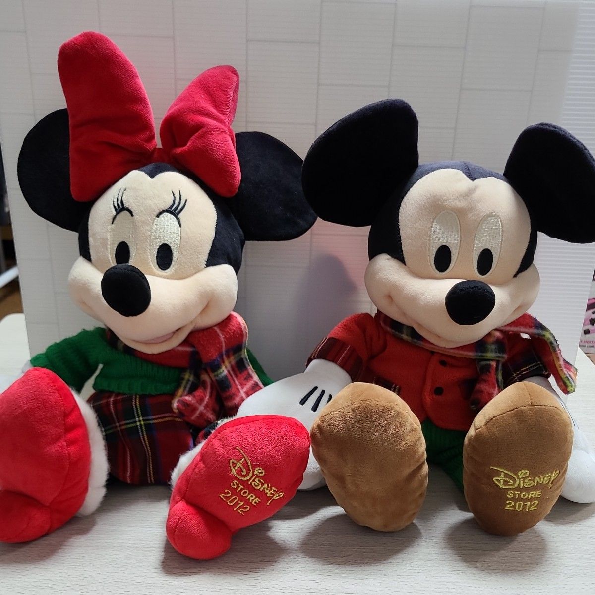 ディズニー ミッキー ミニー ぬいぐるみペア　winterクリスマス仕様　2012 