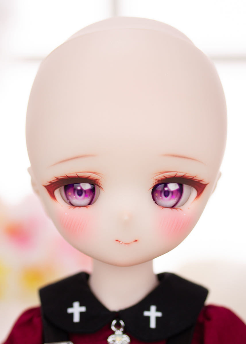 Guppe DDH-01 セミホワイト肌　カスタムヘッド＋アイ2種＋おまけウィッグ　※ソフビ盛り難あり_画像10