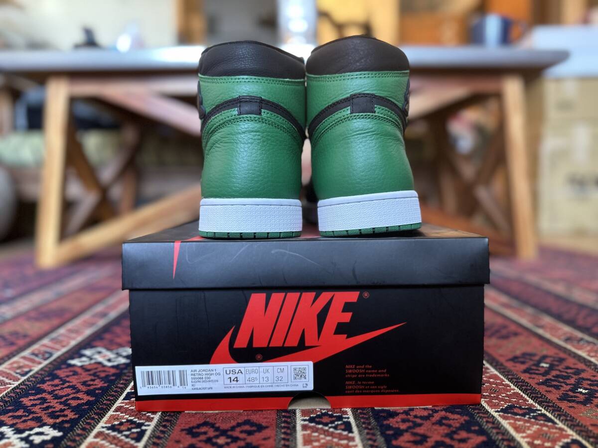 NIKE / JORDAN / Air Jordan 1 Retro High OG / US14 / Black x Pine Green / AJ1 / パイングリーン_画像7