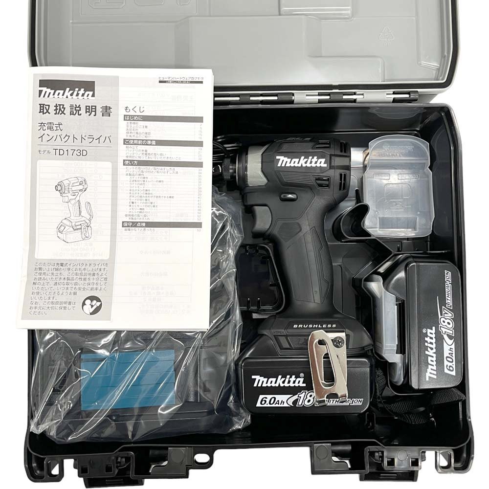 南店24-264【未使用 / バッテリー付】マキタ TD173DRGXB 18V インパクトドライバー 工具 DIY 建築 現場 プロ仕様 電動工具 黒 Black