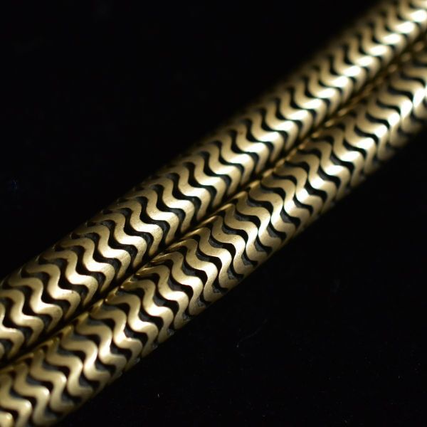 アンティーク 37.5g シルバーギルド 銀製ロープ系ウォッチチェーン ナスカンはロールゴールド 本物保証_画像5