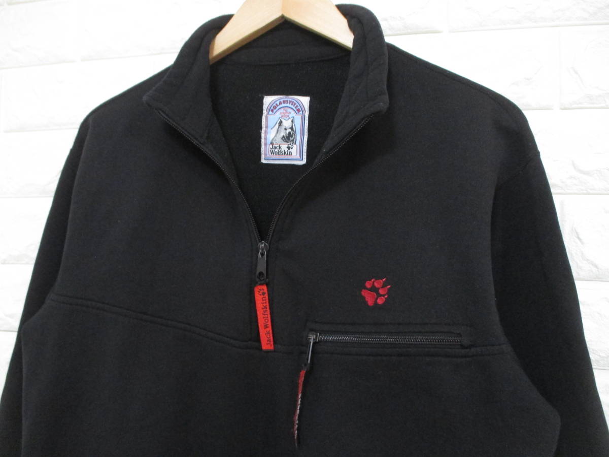 [ Jack Wolfskin ] Portugal made *POLARTEC half Zip fleece jacket ( black )*M about 