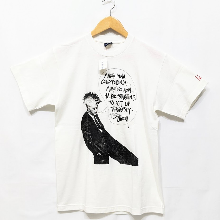 デッドストック 未使用品 OLD STUSSY ステューシー 代官山チャプト12周年記念 手刷りTシャツ コットン ホワイト M 00s 90s 紺タグ_画像1