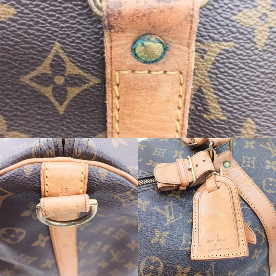 LOUIS VUITTON ルイヴィトン M41414 キーポルバンドリエール55 モノグラム ボストンバッグ ハンドバッグ ダブルファスナー※鍵欠品_画像6