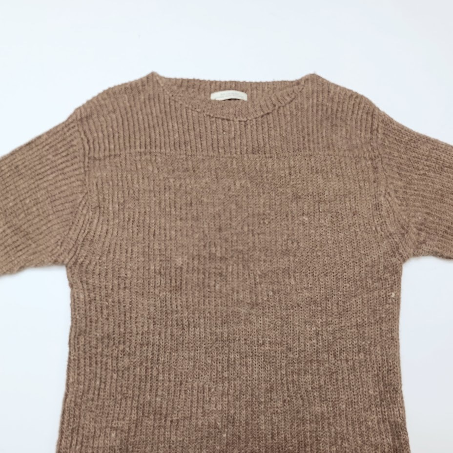 OLD JOE & CO. オールドジョー BOAT-NECK SUMMER SWEATER サマーニット ボートネック セーター 191OJ-KN02 ブラウン 38 リペアありの画像3