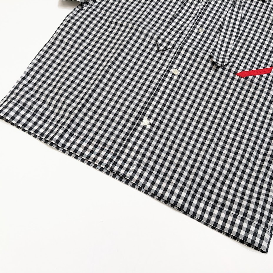 PHINGERIN フィンガリン PAJALOPHA BOWTIE PLAID ギンガムチェック 半袖シャツ ホワイト×ブラック PD-231-FALST-022_画像4