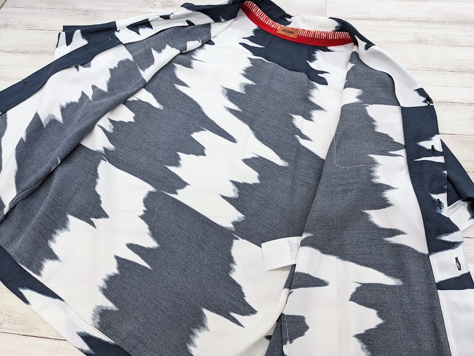MISSONI ミッソーニ 半袖シャツ オープンカラーシャツ 開襟シャツ ブルー ホワイトの画像8