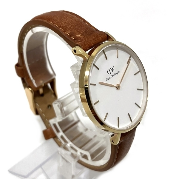  Daniel we Lynn ton Classic B32R1 quartz Brown change belt clock wristwatch lady's *0203