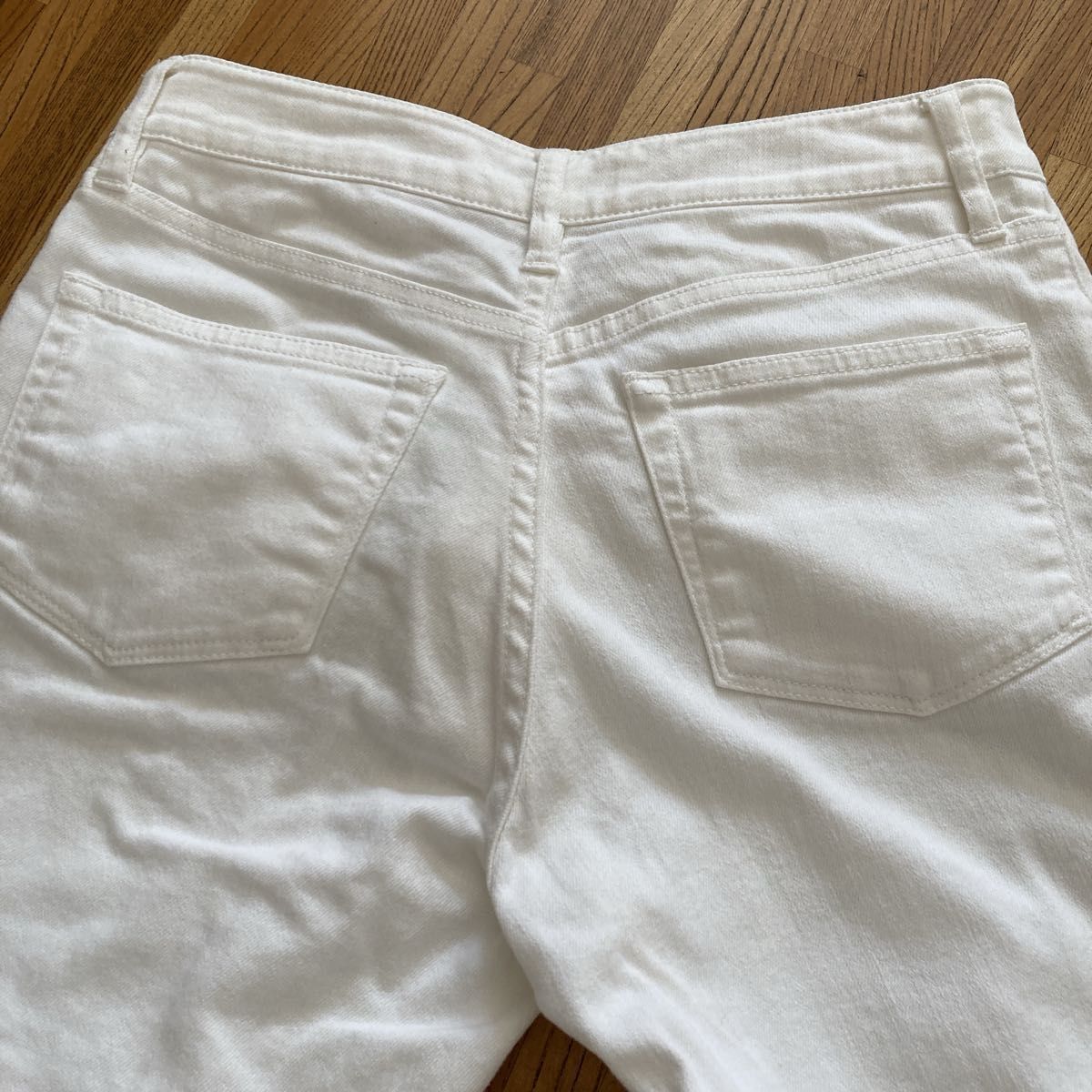 無印良品　ホワイトデニム 58  S 小さいサイズ　白　ストレート　パンツ