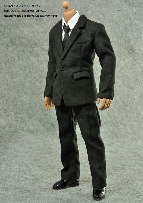 ZY-TOYS 1/6サイズフィギュア用衣装 男性用 スーツセット ブラック