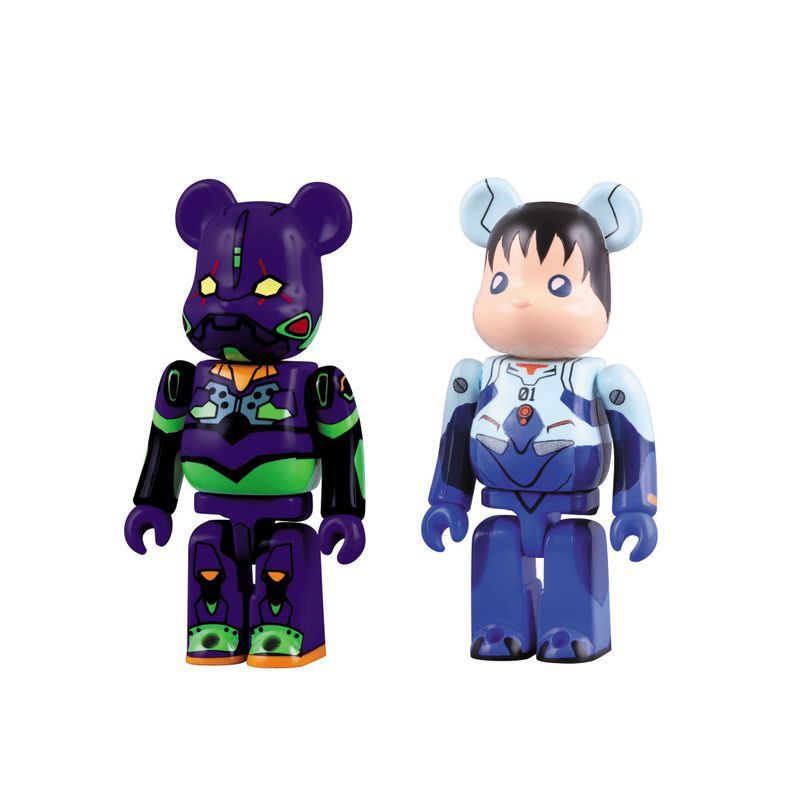 BE@RBRICK ベアブリック ヱヴァンゲリヲン新劇場版:序 A ABS&PVC 塗装済みアクションフィギュア (2体セット)_画像1