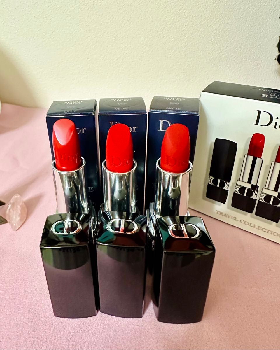 Trio Rouge Dior 3x3,5g  ディオール 口紅 (Satin, Velvet, Matte 999) 