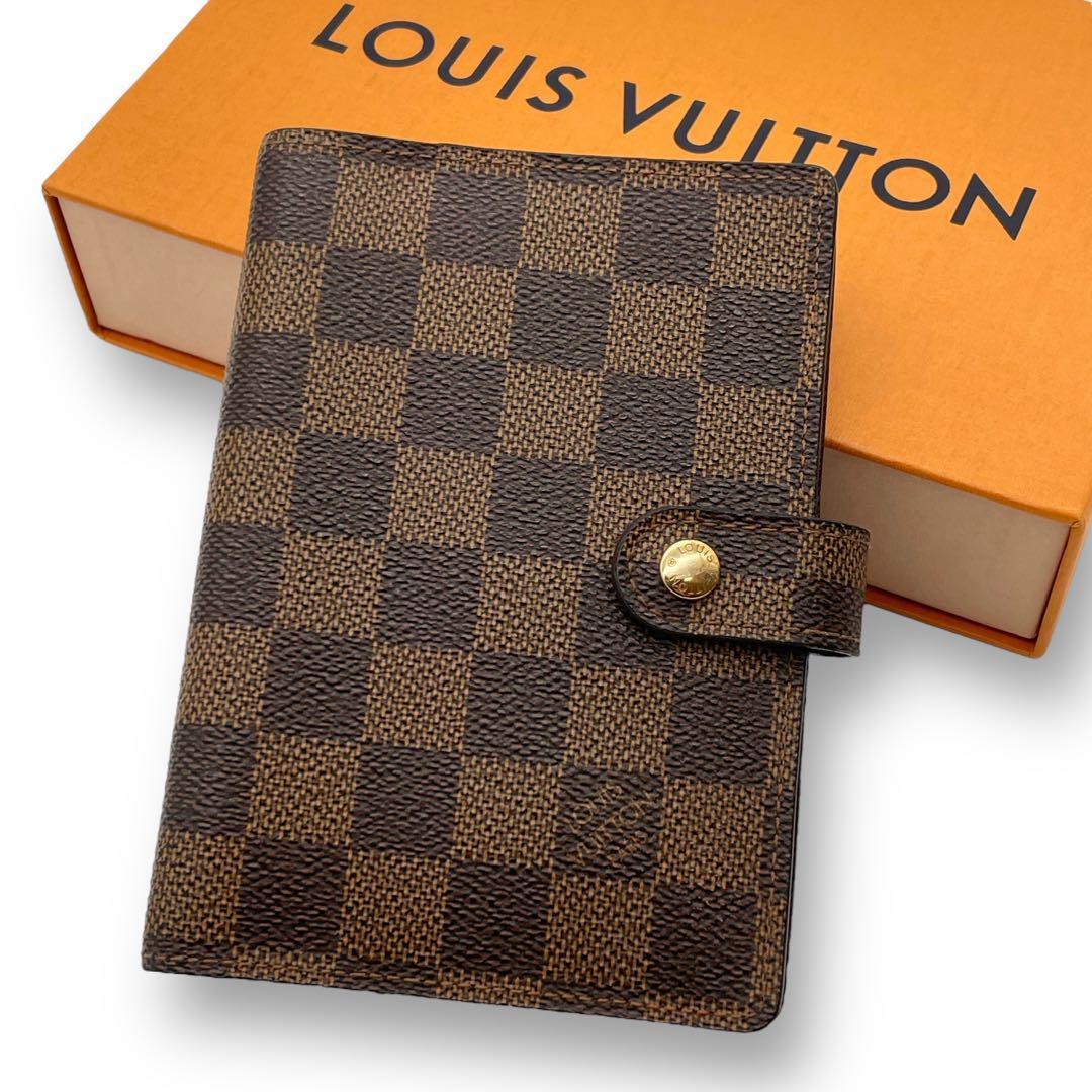 超人気の ルイヴィトン VUITTON LOUIS 手帳カバー ブラウン 茶 ダミエ