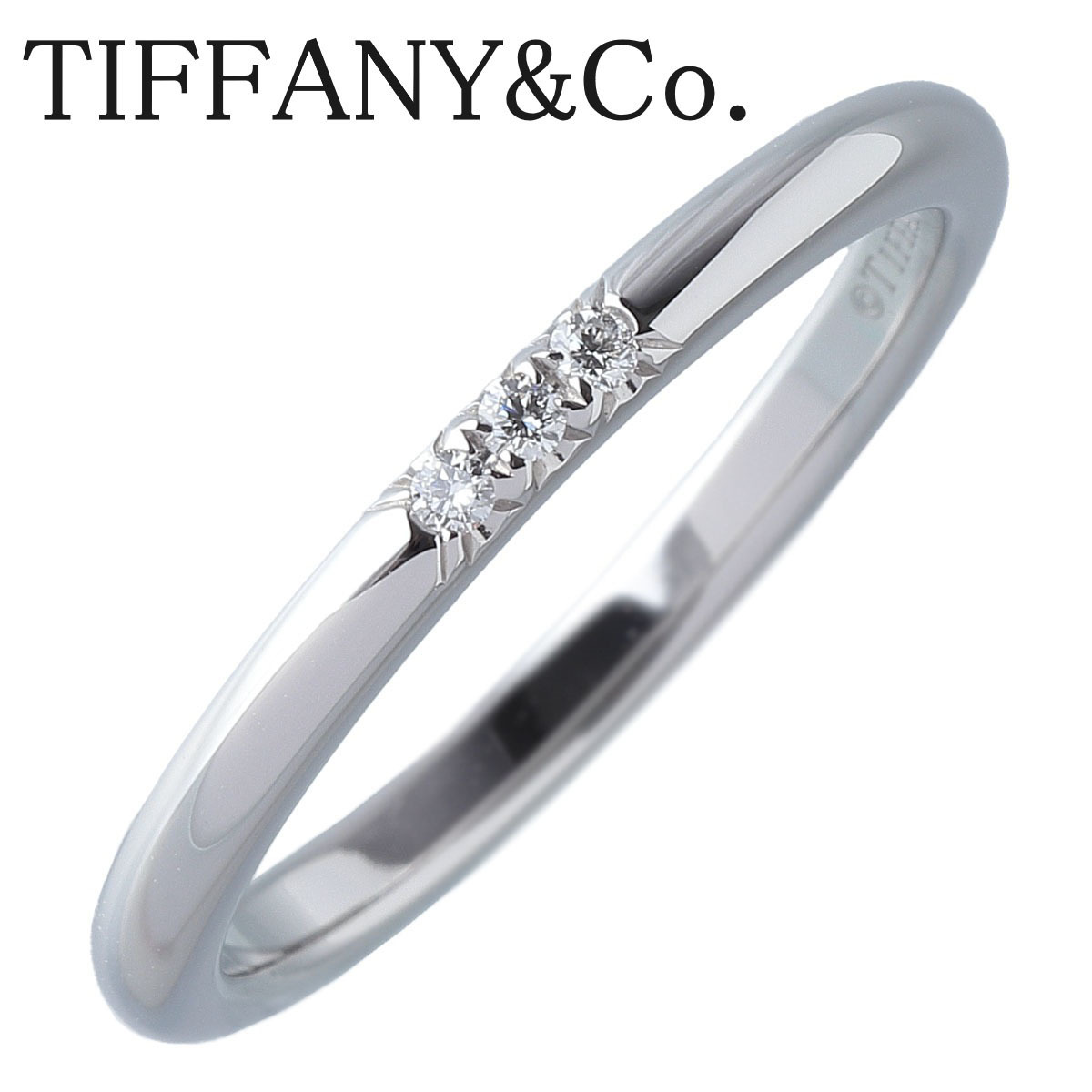 ティファニー ダイヤ リング クラシック バンド フォーエバー 3PD 11号～11.5号 幅2.0mm PT950 新品仕上げ済 TIFFANY【15968】