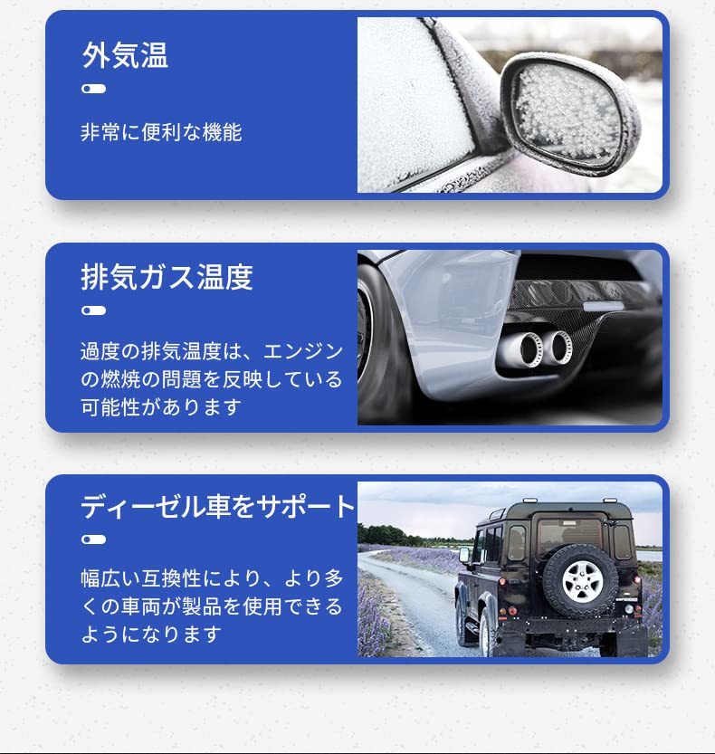  A600‐日本語版　OBD2/GPSモード　ヘッドアップディスプレイ スピードメーター タコメーター 故障診断 ECUデータを読み取る 良警告機能 _画像9