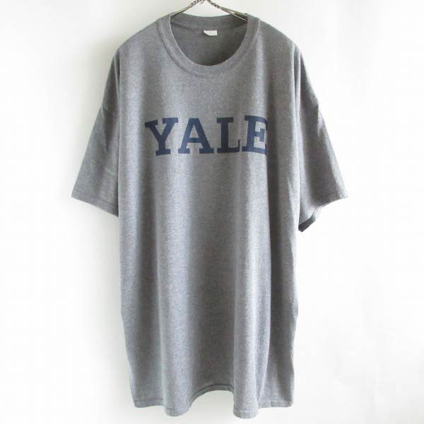 YALE イエール大学 カレッジ プリント 半袖Tシャツ グレー系 XXL程度 大きいサイズ ビッグサイズ GILDAN D148-01-0029ZV