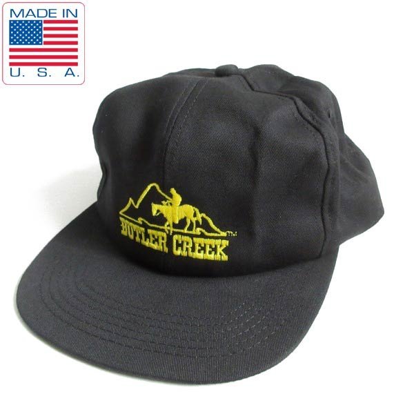 新品 90s USA製 AMERICA'S Legend製 狩猟系ショップ物 ベースボール キャップ 黒 帽子 アメリカ製 デッドストック D148-41-0011XV