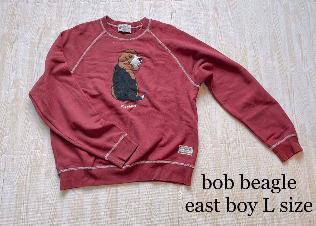 east boy bob beagle ワンワンロゴスウェット L レッド オーバーサイズトレーナー