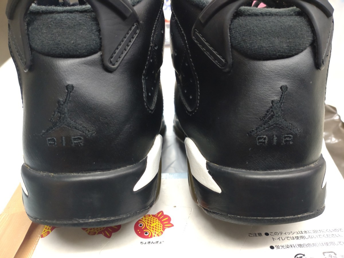 NIKE AIR JORDAN6 RETRO BLACK CAT ナイキ エアージョーダン6 レトロ ブラック キャット US6.5 24.5cm 美品 室内履き _画像4