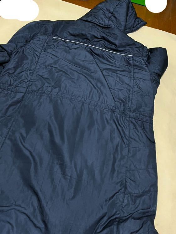 NIKE Nike men's bench coat long coat hood reverse side boa training navy navy blue M size 