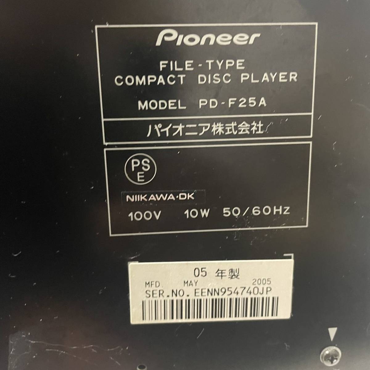 【Pioneer】CDプレーヤー 25連奏　PD-F25A _画像2