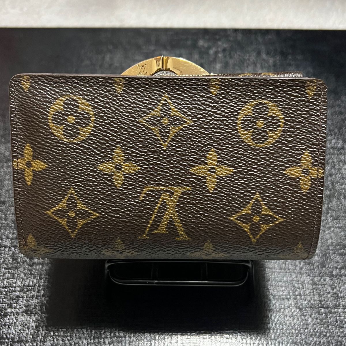 ルイヴィトン LOUIS VUITTON モノグラム コンパクト二つ折り財布 がま口財布 ブラウン  ウォレット