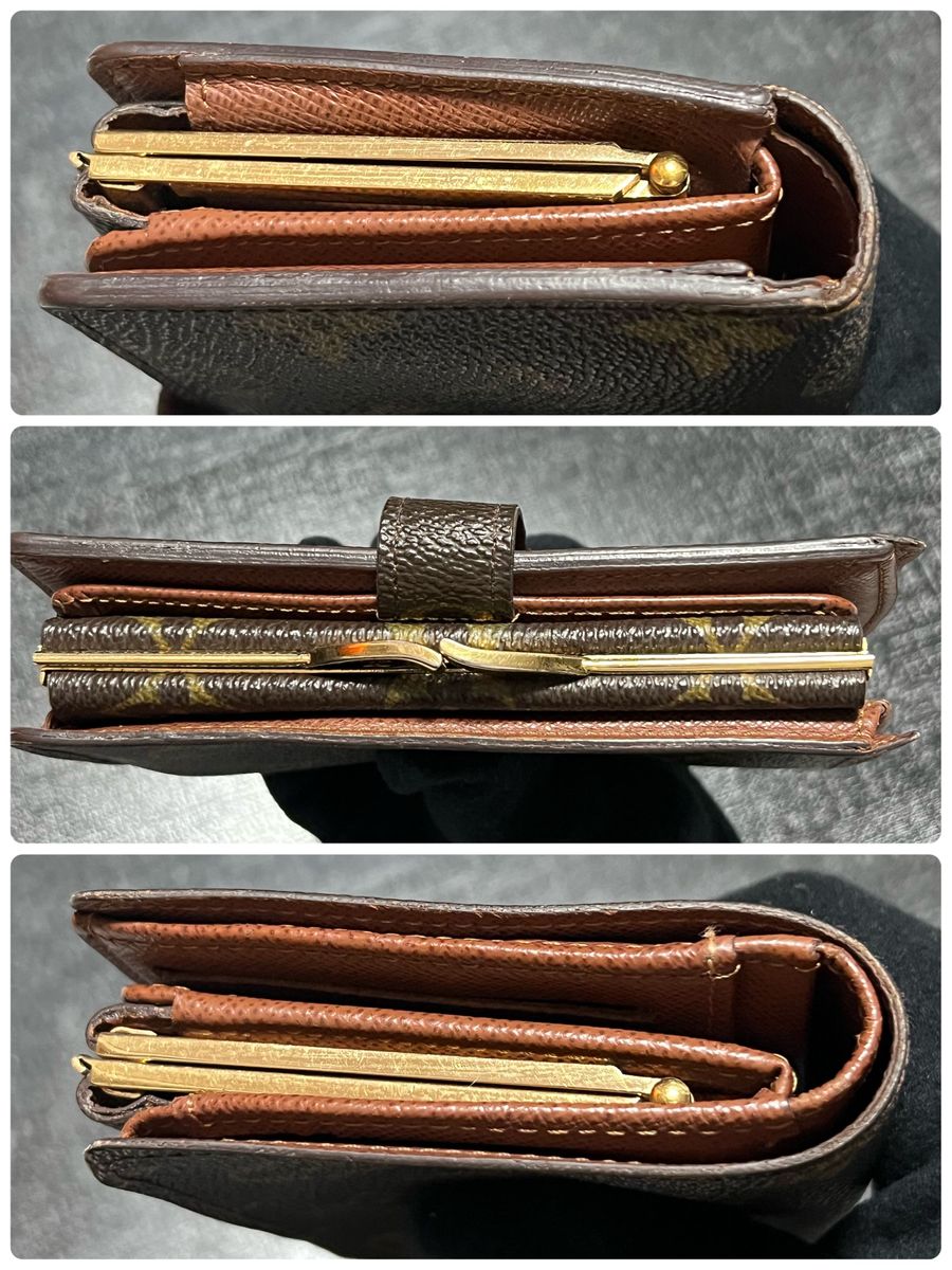 ルイヴィトン LOUIS VUITTON モノグラム コンパクト二つ折り財布 がま口財布 ブラウン  ウォレット