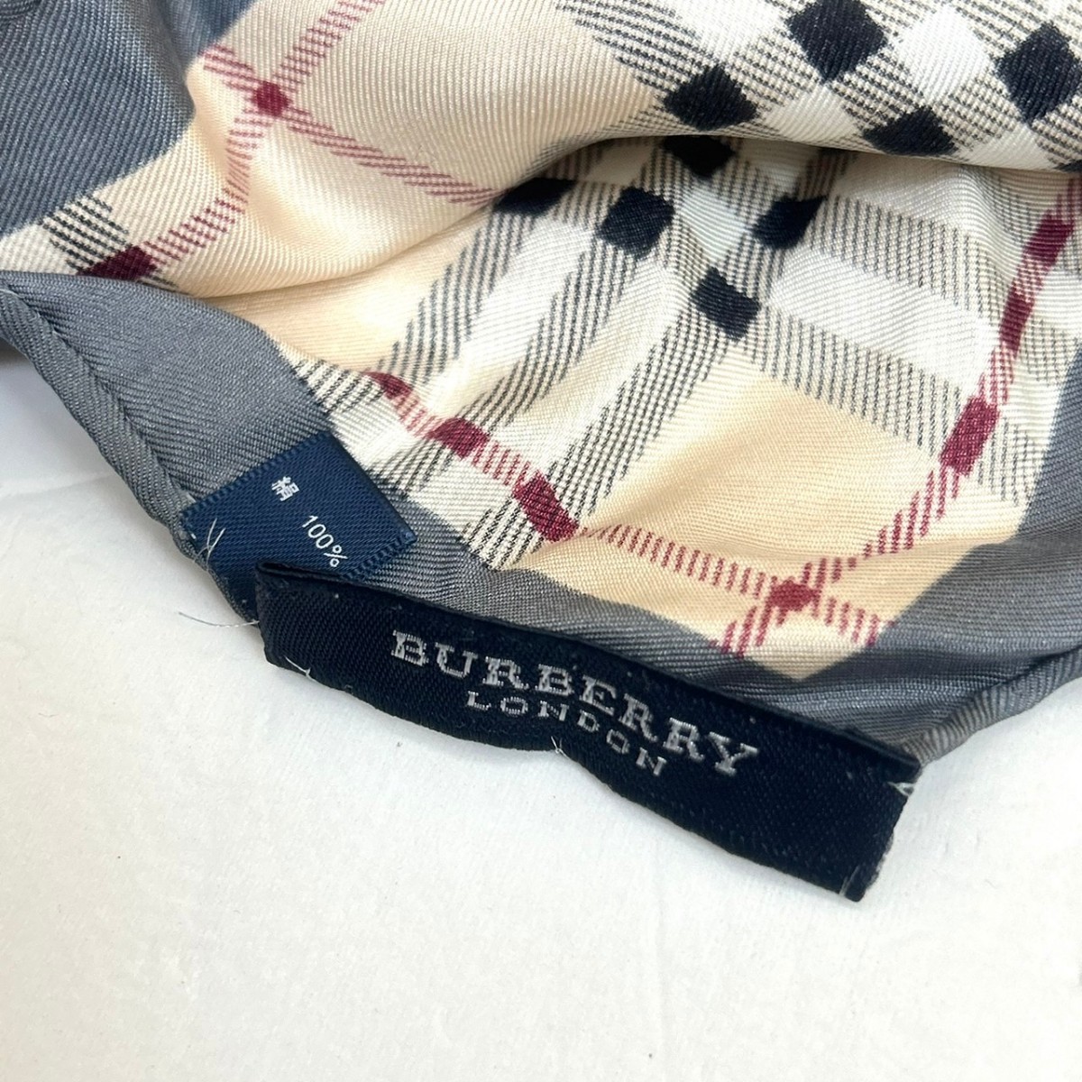 BURBERRY LONDON バーバリー シルク 絹100% スカーフ!_画像5