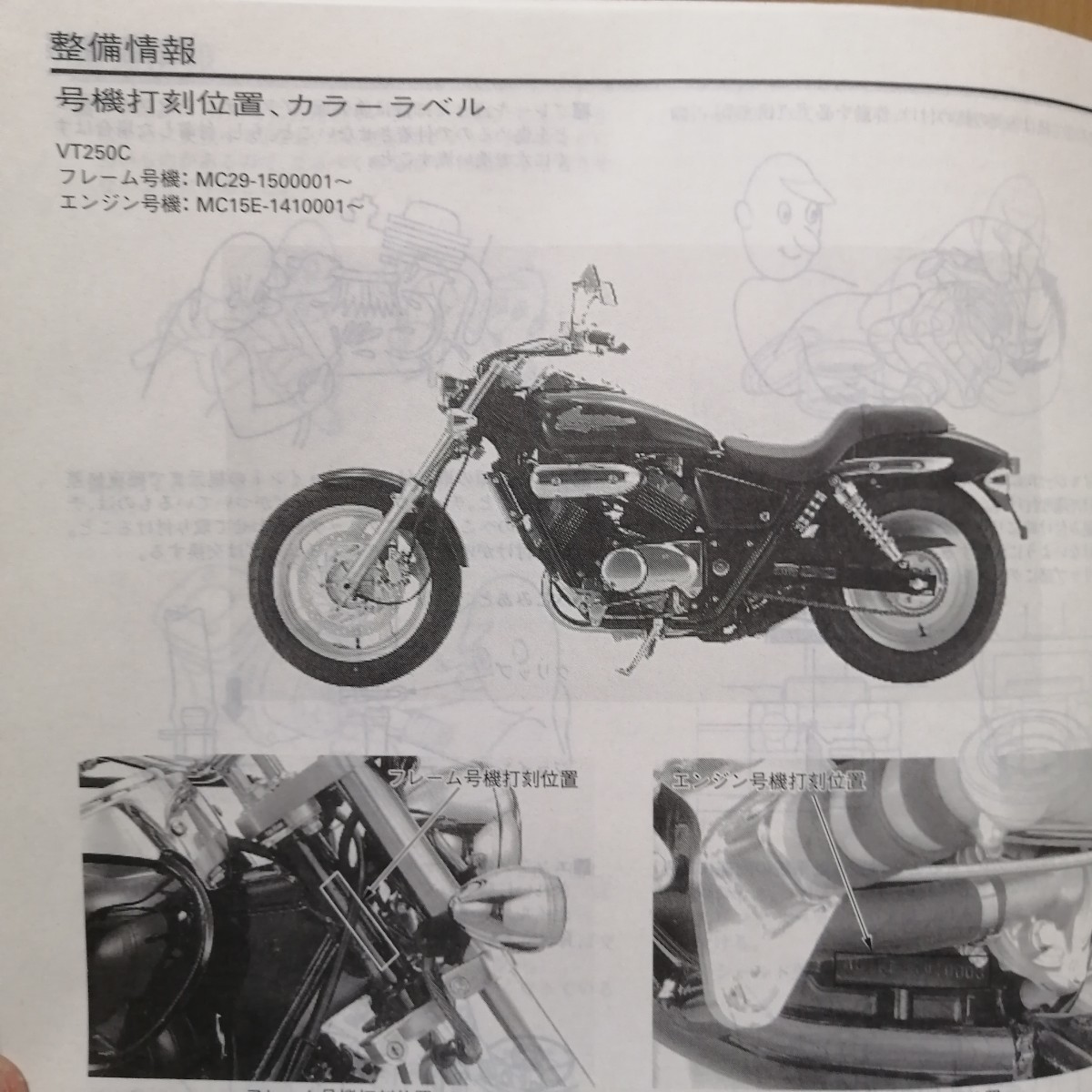 ホンダ V-TWIN マグナ サービスマニュアル V-ツインマグナ VT250C MC29 Vツインマグナ メンテナンス レストア 整備書修理書4685_画像3