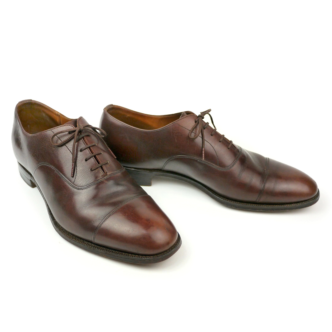 3都市 Church\'s consul ビンテージ チャーチ コンサル レザー シューズ キャップトゥ ストレートチップ 旧チャーチ 茶 革靴 9.5F 28cm