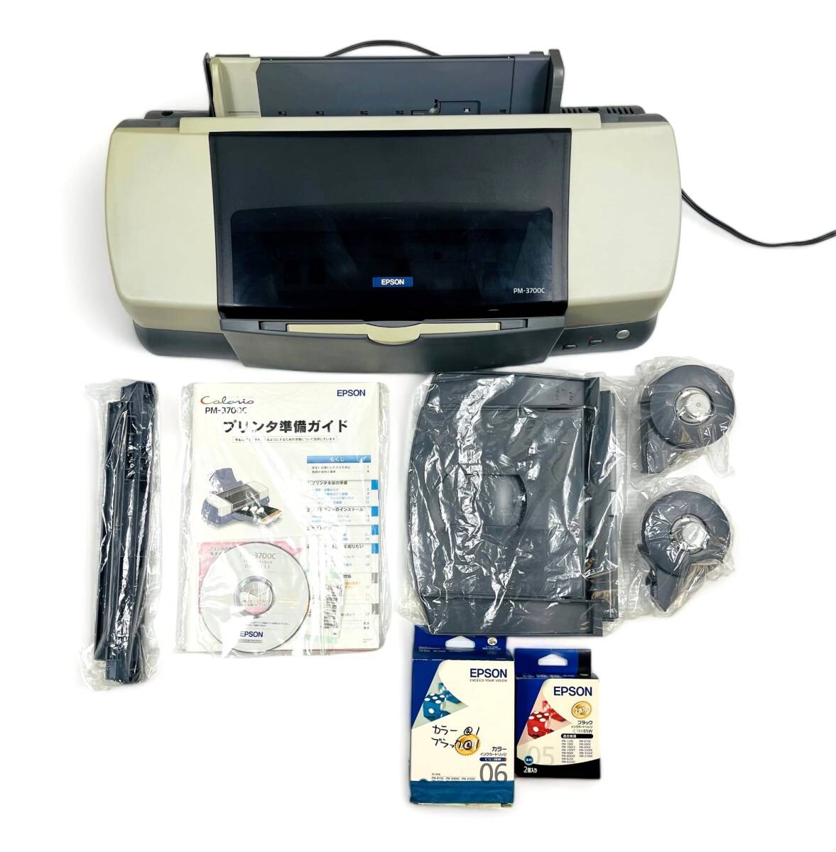 【動作品】EPSON エプソン PM-3700C カラリオ A3プリンター カラーインク×1 ブラックインク×2_画像1