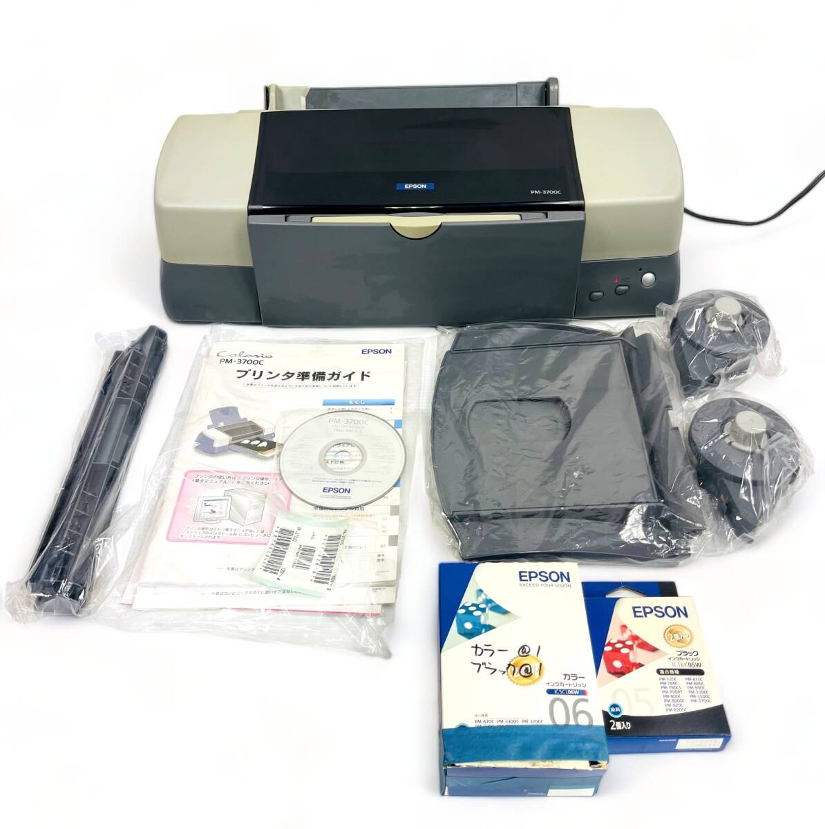 【動作品】EPSON エプソン PM-3700C カラリオ A3プリンター カラーインク×1 ブラックインク×2_画像2