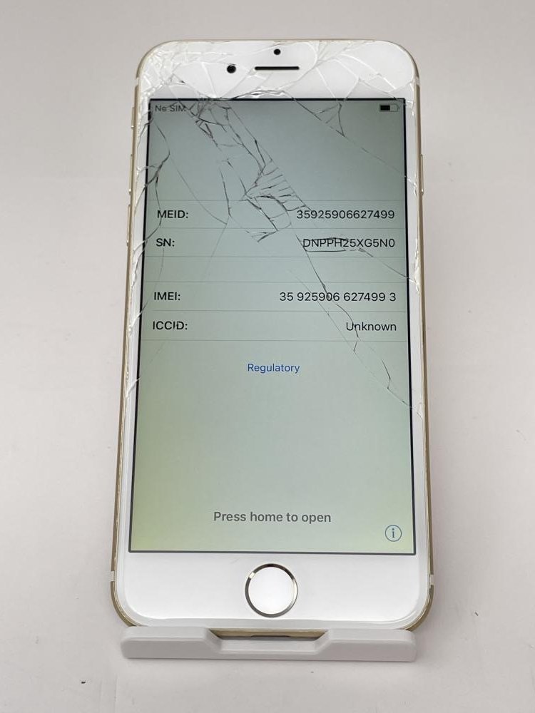 873【ジャンク品】 iPhone6 128GB softbank ゴールド バッテリー81%_画像1