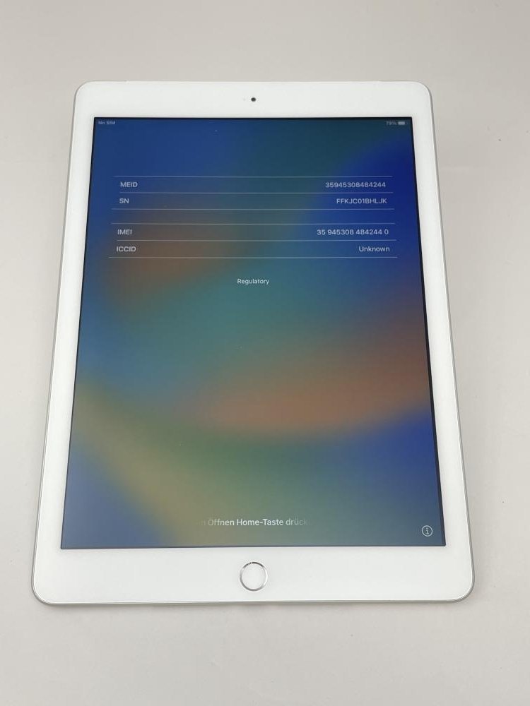 U381【動作確認済・赤ロム保証】 iPad 第5世代 32GB au シルバー_画像1