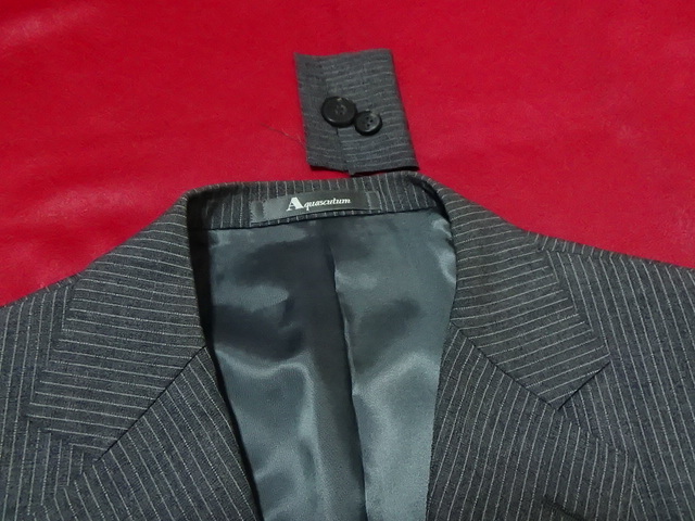 * Aquascutum Online Aquascutum men's jacket blaser gray stripe superior article 96AB5 wool 100 cloth 2B superior article ML
