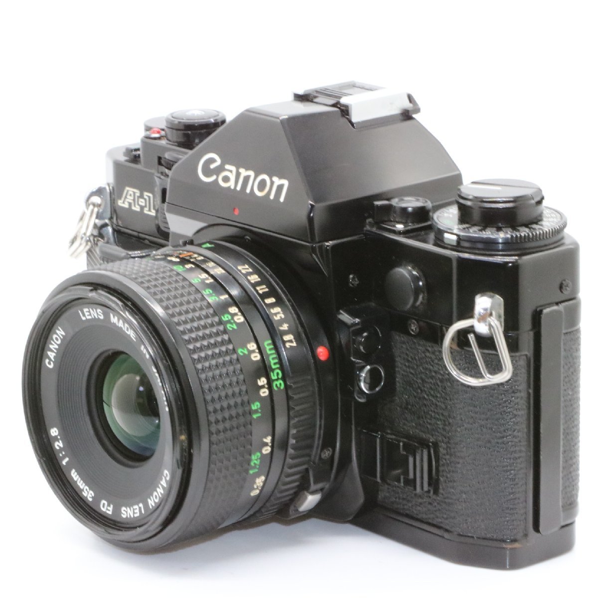 良品 Canon A-1 一眼レフフィルムカメラ New FD NFD 35mm f2.8 28-55mm f3.5-4.5 広角&ズーム マニュアル オールドレンズ_画像2