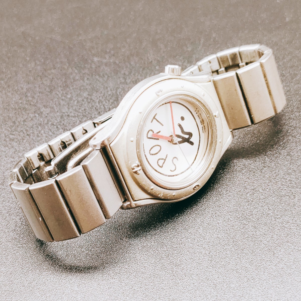 agnes b. アニエスベー 腕時計 V701-1950 SPORT 時計 ヴィンテージ 3針 白文字盤 アクセ アクセサリー アンティーク レトロ_画像7