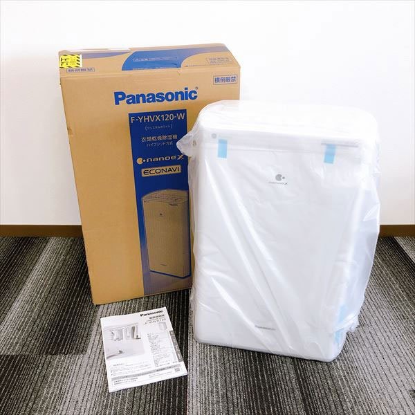 908*Panasonic パナソニック nanoe X 衣類乾燥除湿機 ハイブリッド方式 F-YHVX120-W クリスタルホワイト 2022年製 未使用品_画像1