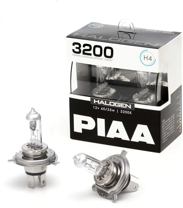 PIAA ヘッドライト・フォグランプ用 ハロゲン H4 3200K 車検対応 2個入 12V 60/55W HS604_画像1