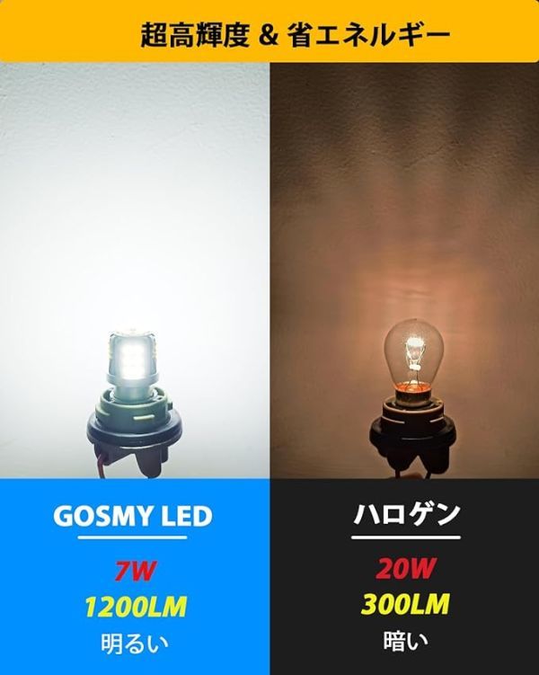 S25 ダブル球 ホワイト BAY15D P21/5W LEDバルブ 汎用 超高輝度 30連3030SMD テールライト/ブレーキ_画像3