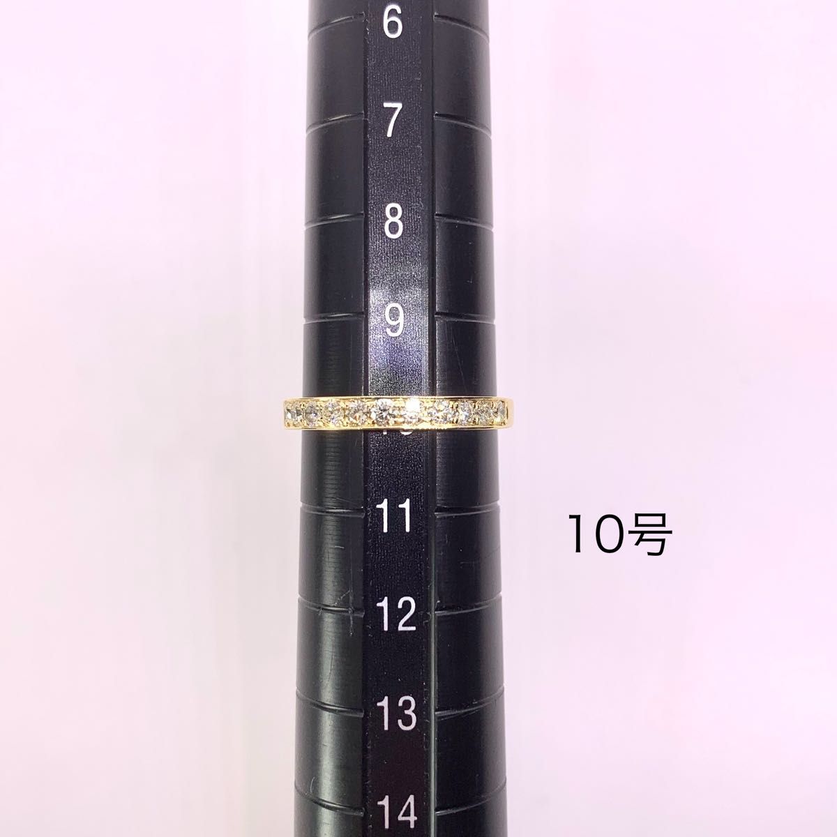 K18YG ハーフエタニティダイヤモンドリング 0.30ct 10号