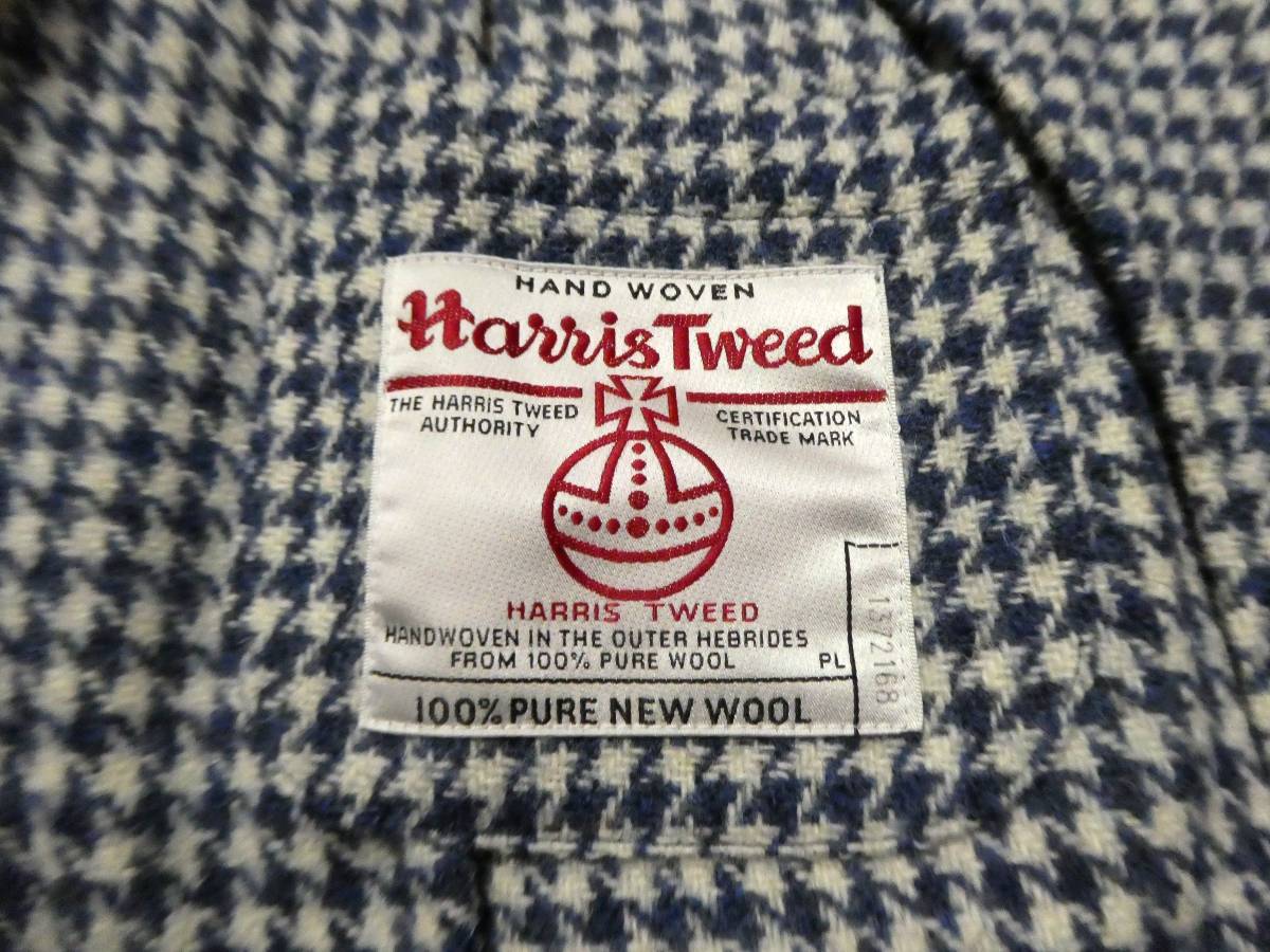 定価49,500円 美品 G-stage×HARRIS TWEED ジーステージ ハリスツイード 千鳥格子 ハウンドトゥース 2B テーラードジャケット ブレザー 48_画像9