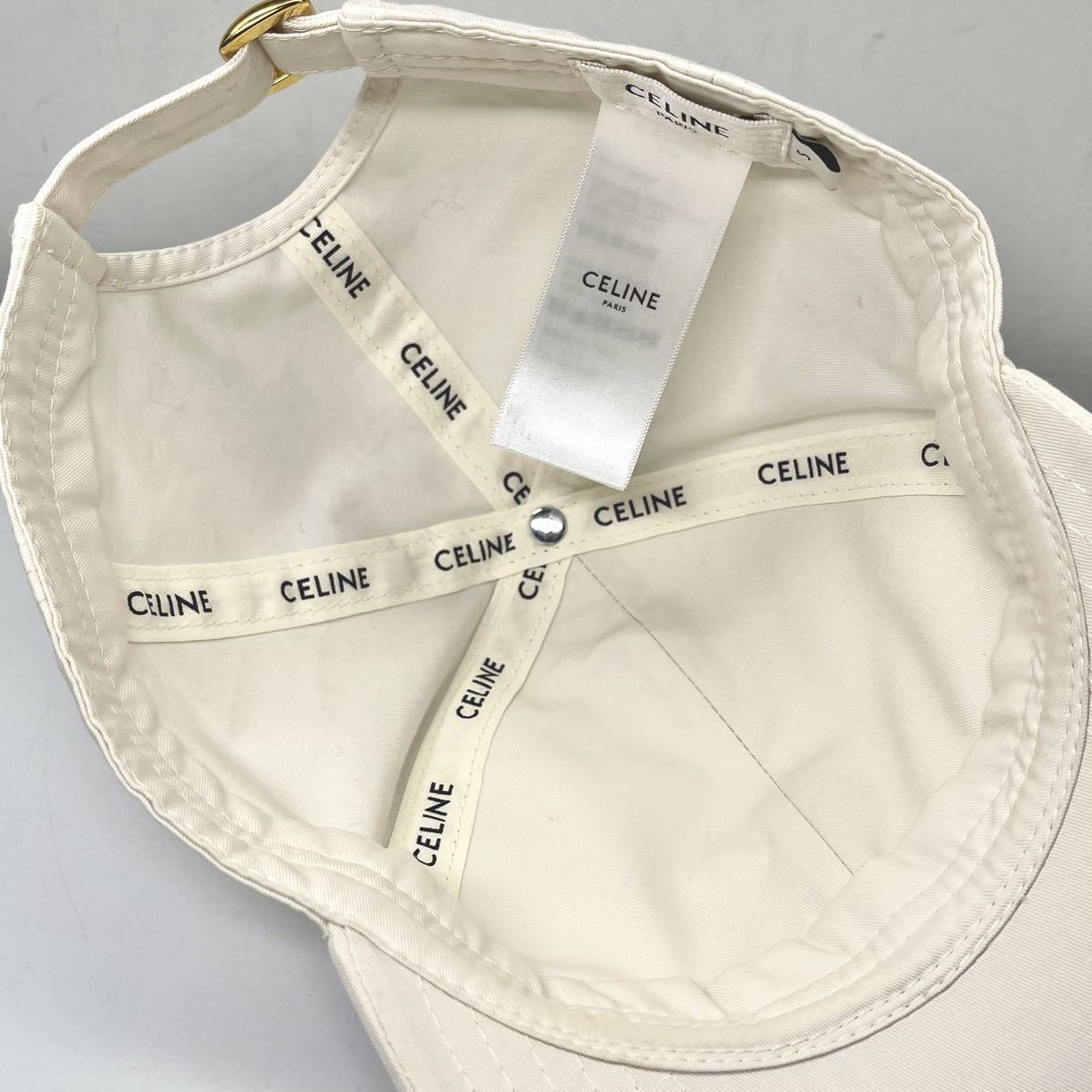 CELINE セリーヌ トリオンフ ベースボールキャップ ホワイト CELINE セリーヌ トリオンフ ベースボールキャップ ホワイト